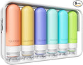 Quatish Travel Bottles for Toiletries 6 Pack, Original Patented Leakproof 3 oz Tsa Approved Travel Size Containers, BPA Free Silicone Shampoo and Conditioner Bottles, Camping Essentials
