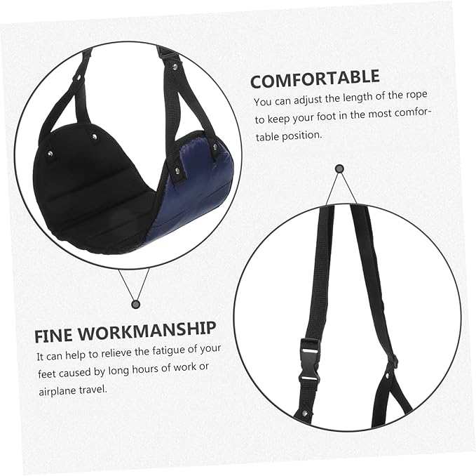 Travel Essentials Footrest for Airplane Hanging Foot Hammock Portable Foot Rest Blue