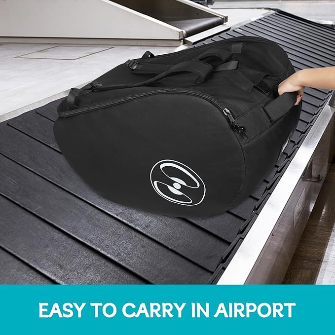 YOREPEK Padded Stroller Travel Bag for Airplane, Fits for Doona Car Seat Stroller with Latch Base, Infant Car Seat Travel Bag Backpack with Lockable Zipper, Foldable Car Seat Cover for Baby Travel