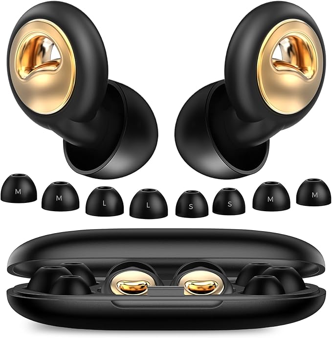 Ear Plugs for Sleeping, 45dB Ultra Soft Silicone Ear Plugs for Noise Reduction, Reusable Noise Cancelling Earplugs, 4-Pairs with Carrying Case for Side Sleep, Concert earplugs, Travel & Swimming