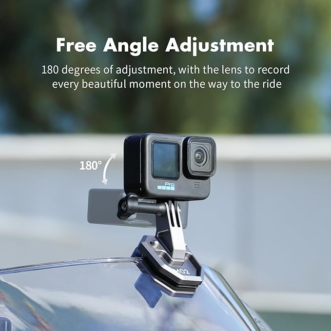 SEASKY M02 Motorcycle Windscreen Clamp Mount Motorbike Accessories for Gopro Hero 13 12 11 10 9 8 for DJI Action 5 4 3 2 OSMO 360 for insta360 X5 X4 X3 Ace Pro 2 Action Camera All Aluminum Metal