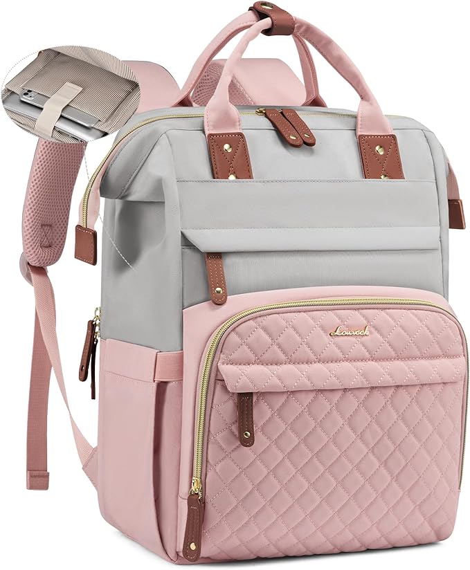 LOVEVOOK Laptop Backpack for Women, 17.3'' Waterproof Nurse Bag Teacher Work Backpack Purse for Women, Travel Computer Backpack for College Office Business Ladies
