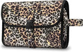 Fintie Portable Toiletry Cosmetic Travel Bag, Large Water Resistant Hanging Makeup Organizer Storage Pouch Case for Women Girls (Leopard)