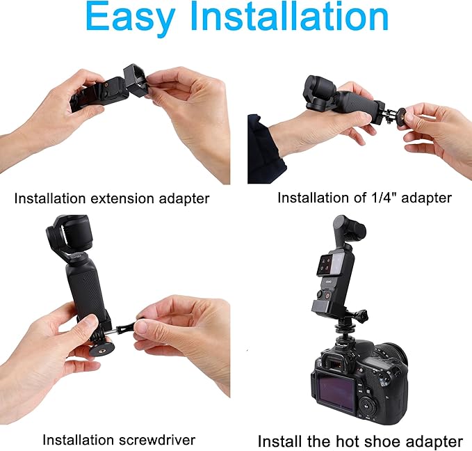 PellKing Clod Shoe Mount Adapter for DJI Osmo Pocket 3 Camera, with DJI Pocket 3 Expansion Adapter for DSLR Hot Shoe Mount