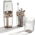 Toothbrush Travel Case, 2 in 1 Portable Travel Toothbrush Holder with Mouthwash Cups, Leakproof Travel Toothbrush and Toothpaste Container for Traveling Camping Dorm Office Business Trip