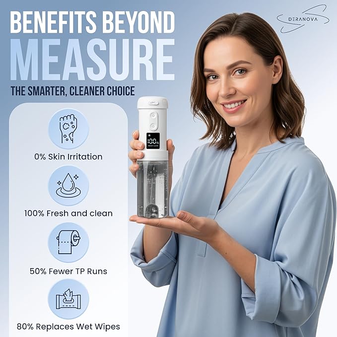 High-Pressure Portable Bidet for Travel – Electric, USB Rechargeable with Strong, Targeted Spray for a Clean Feel Anywhere, Waterproof & Ideal for Postpartum Care