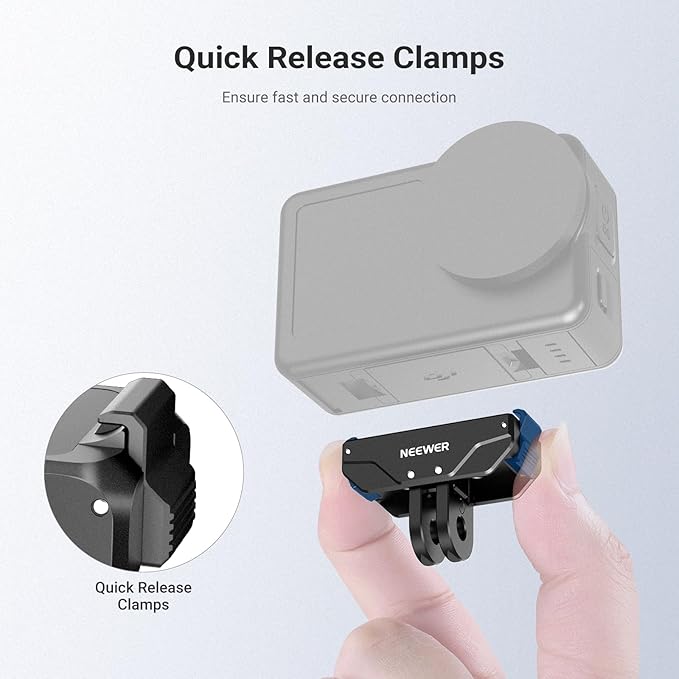 NEEWER Magnetic Quick Release Mount Compatible with DJI Osmo Action 6 Only, with Universal Action Camera Adapter & 1/4" Thread for Accessories, AC071 (Black)