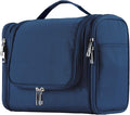 Buruis Hanging Toiletry Bag for Women and Men, Large Water-Resistant Makeup Organizer with Sturdy Hook, Lightweight Nylon Dopp Kit for Full-Sized Toiletries & Cosmetics, Blue
