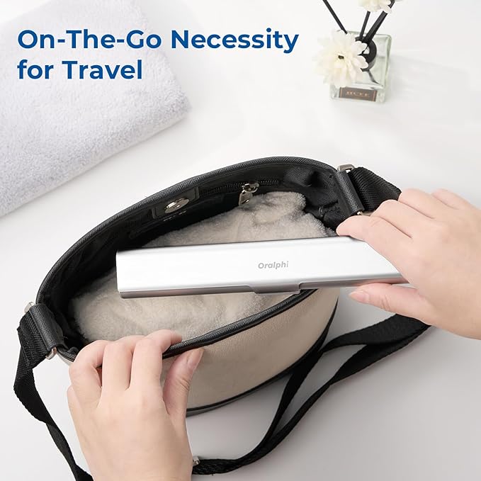 Aluminum Toothbrush Travel Case with 2 Medium Bristle Toothbrushes, Portable Complete Toothbrush Travel Kit, Toothbrush Holder for Bathroom, Camping, Business Trip