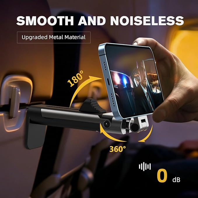 Airplane Travel Essentials Men Phone Holder,Plane Phone Mount for MagSafe,Foldable Magnetic Phone Stand for Desk 360° Swivel Universal in Airplane Gadgets Spring Break Essentials for iPhone 17