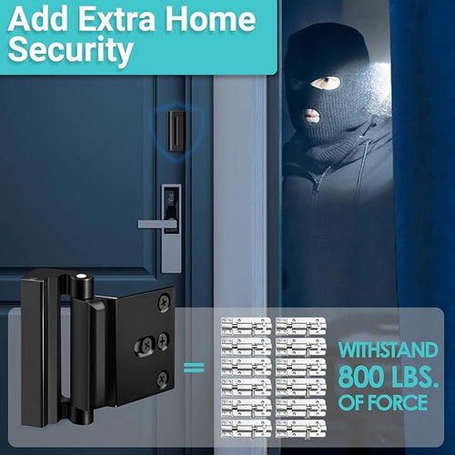 2 Pack Home Security Door Lock for Front Door Reinforcement Lock Kids Safety Child Proof High Security Door Lock for Top of Door Latch Extra Flip High Night Lock for Swinging Inward Door Safe Defend
