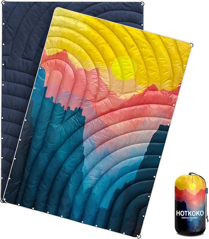 Camping Blanket,Puffy Blanket Lightweight Packable Camping Blanket Outdoor Blanket for Camping,Traveling, Stadium, Hiking, Picnics