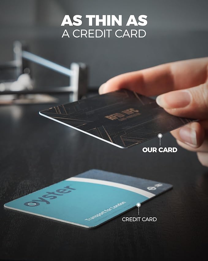 DUGRAFT 4 Pack RFID Blocking Cards Credit Card Protectors Anti-Theft Card Blocker NFC Contactless Protection for Entire Wallet, Travel Essentials, Steampunk