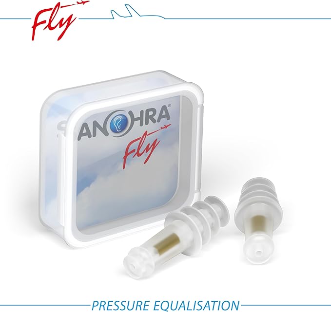 SANOHRA Flight Earplugs for Airplane Pressure Relief – Helps Reduce Ear Pain During Takeoff & Landing – Reusable Comfort Ear Plugs for Flying