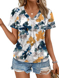 AUTOMET Womens Tops Short Sleeve V Neck T Shirts 2026 Summer Spring Beach Vacation Clothes Casual Loose Ruched Top