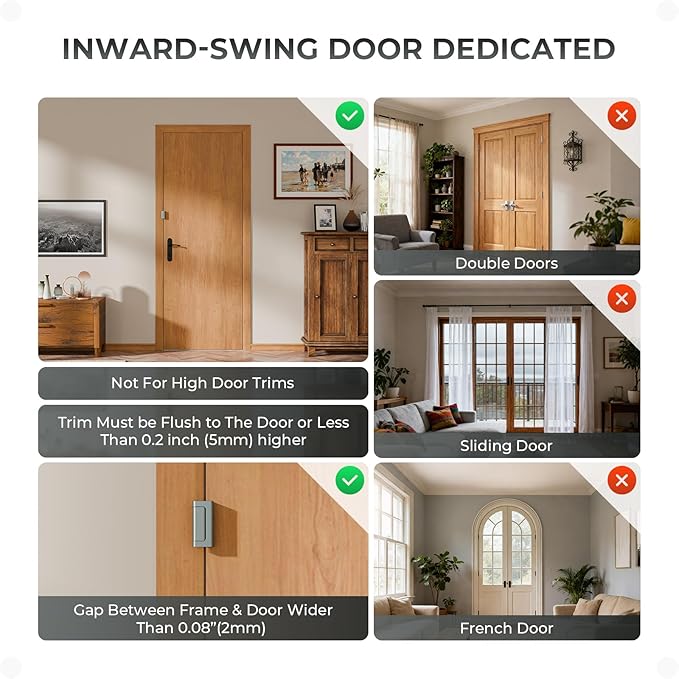 Door Reinforcement Lock, 3PACK Home Security Door Lock Withstands 800 lbs, Childproof Top Door Lock Latch for Toddlers Safety, Inside Night Defender for Inward Swinging Doors
