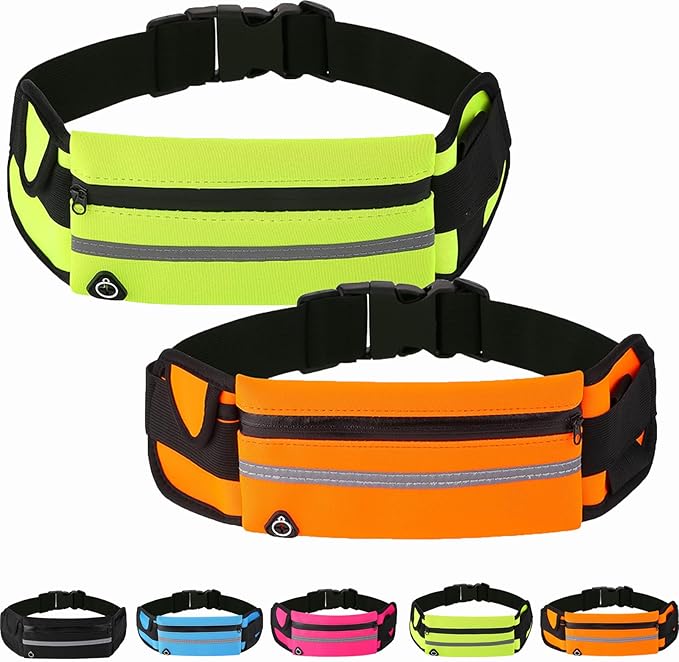 Anti-theft Invisible Waist Bag, Anti-Theft Money Belt Multifunctional Outdoor Sports Waist Bag, for Outdoor Running (Green+Orange)