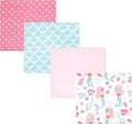 Hudson Baby Unisex Baby Cotton Flannel Receiving Blankets, Mermaid, One Size