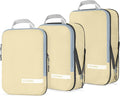 Cipway Compression Packing Cubes for Travel Ultralight Expandable Packing Organizers for Carry on Luggage (Vanilla Cream 3 Set)