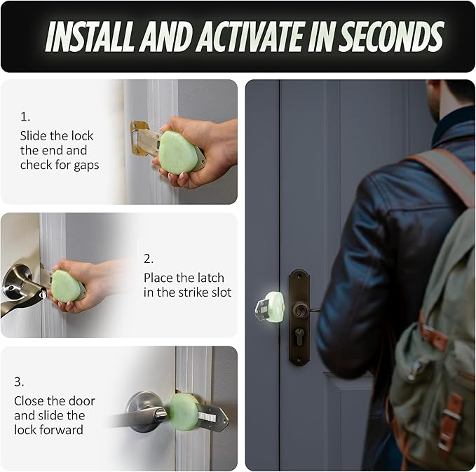 Guard Dog Security Blocklock Portable Door Lock, Hotel Door Locks for Travelers Security, Tough & Durable, Apartment Door Security, Home Security