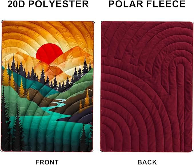Camping Blanket,Puffy Blanket Lightweight Packable Camping Blanket Outdoor Blanket for Camping,Traveling, Stadium, Hiking, Picnics