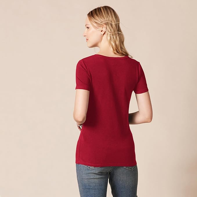 Amazon Essentials Women's Regular-Fit Short-Sleeve T-Shirt (Crewneck and V-Neck Options), Multipacks