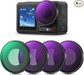 K&F CONCEPT ND PL Filter Kit Compatible with DJI Osmo Action 5 Pro/Osmo Action 4, 4Pack CPL ND8 ND16 ND32 Screw On Polarizing Neutral Density Filter, HD Optical Glass/Multi-Coated/Metal Frame