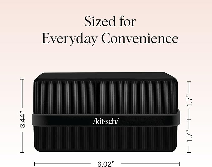 Kitsch 4-Compartment Travel Soap Case – Bar Soap Holder & Organizer, Travel Case for Bars – TSA-Approved – Lightweight, Durable, Leak-Proof, Made from Recycled Plastic – Black