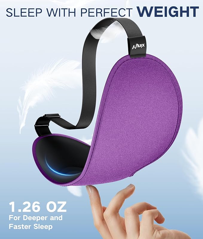 Sleep Mask for Women Men - Eye Masks for Side Sleepers, 3D Contoured Night Blindfold 100% Blockout Pressure-Free, Soft Lightweight Breathable Eye Cover Shade Sleeping for Airplane, Travel, Nap