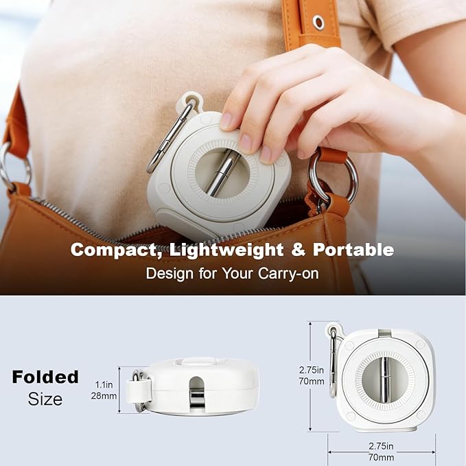 koolehaoda Airplane Phone Holder for Magsafe Air Plane Travel Essentials Magnetic Phone Mount Compatible with iPhone 17-12 Galaxy Mag-Safe Case, Handsfree for Long Flight Flying - White