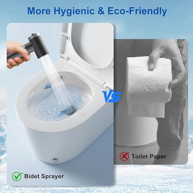 FEELSO Handheld Toilet Bidet Sprayer with Filter, Adjustable Water Pressure Filtered Jet Spray for Toilet with Leak-Proof Bidet Hose for Diaper Sprayer, Feminine Hygiene, Pet Shower & Muslim Shower