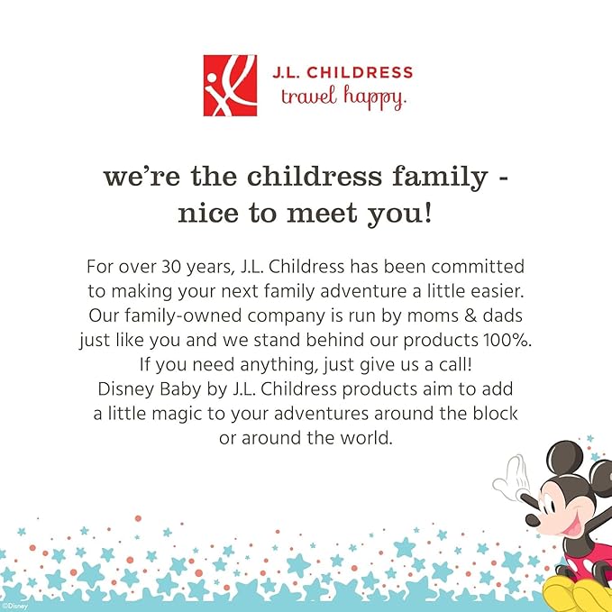 J.L. Childress Disney Baby Gate Check Bag for Umbrella Strollers - Travel Bag for Airplane, Fits Most Single Umbrella Baby Strollers, Airport Accessories for Gate Check - Mickey Mouse, Red