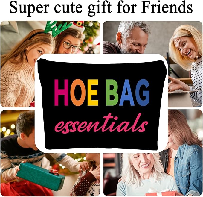 ZUYUROU Funny Gifts for Women, Girls - Cool Hostess Gift Ideas for Birthday, Weekend Fun - Makeup Travel Bag - Black