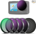 NEEWER ND Filter Set Compatible with DJI Osmo Action 5 Pro/4/3 (4 Pack), ND8/16/32 CPL Circular Polarizing Filter Polarizer Neutral Density Snap On Action Camera Accessories with Lens Cap, FLA01