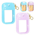 AIERSA 2Pcs Hand Sanitizer Spray Case Compatible with Touchland,Rabbit Ears Design Silicone Hand Sanitizer Case Holder with Keychain for Touch Land Mist Case 1FL. OZ（Blue+Purple