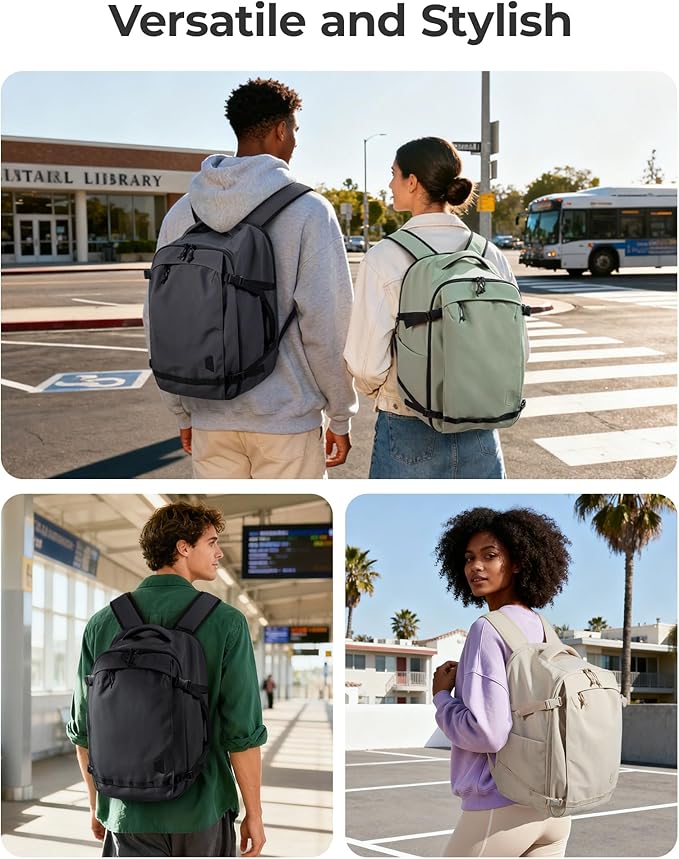 BAGSMART Travel Backpack Women, 17.3 Inch Carry On Backpack Flight Approved, TSA Approved Personal Item Travel Bag, Water Resistant Weekender Bag Luggage Daypack, Pistachio