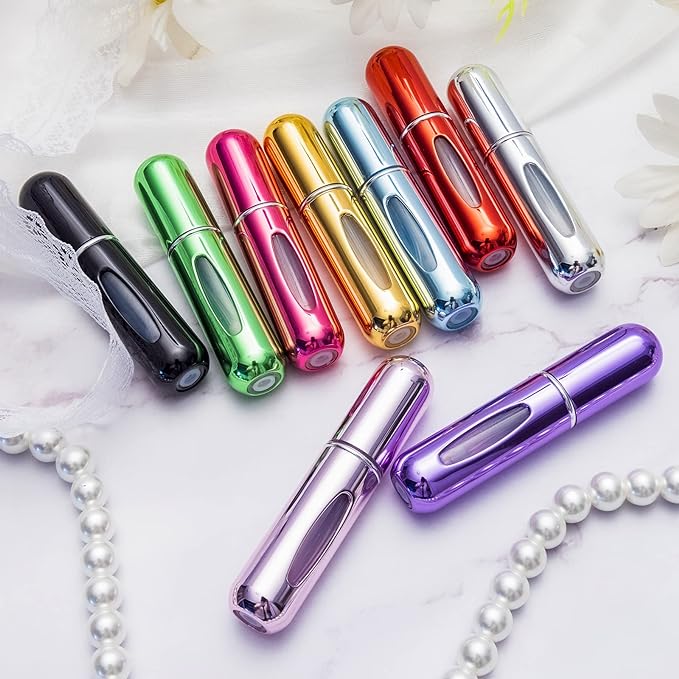Yamadura Portable Mini Refillable Atomizer Perfume Bottle, 5ml Refillable Atomizer Perfume Spray, Scent Pump Case for Traveling and Outgoing (4 Pack)