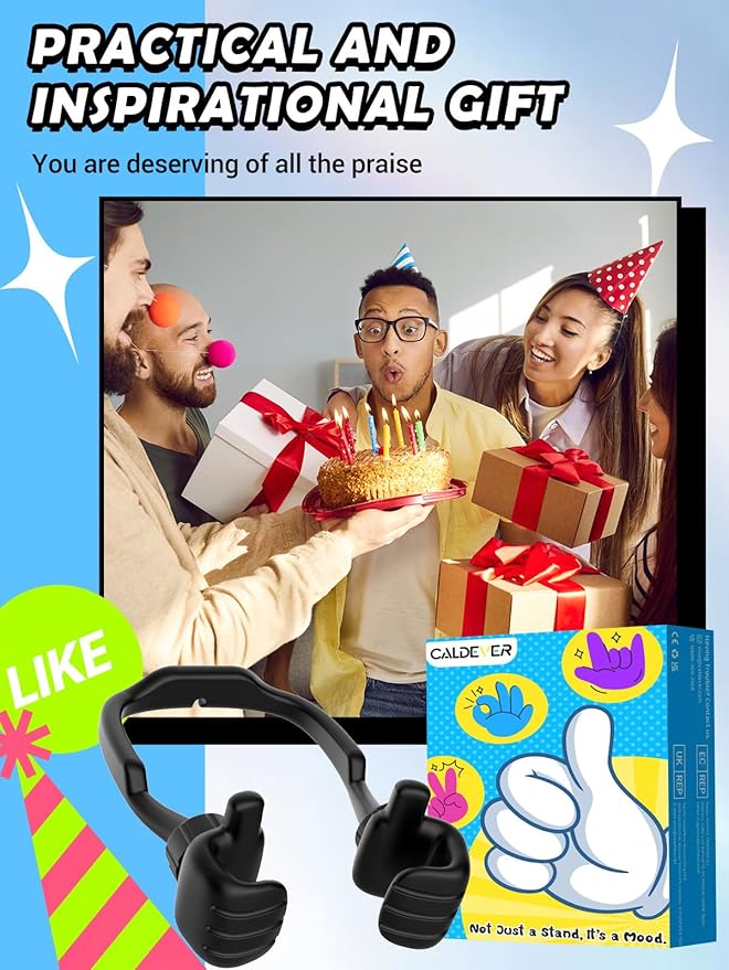 CALDEVER Easter Basket Stuffers for Teens Boys Girls Him Men Ideas: 2 Pack Thumbs Up Lazy Phone Stand Cell Phone Holder Easter Gifts for Kids Teenage Son Her Women Wife Adults Funny Cool Gadgets