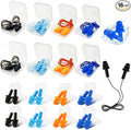 Silicone Ear Plugs for Sleeping,16 Pairs Soft Waterproof Noise Canceling Reduction Earplugs Waterproof Reusable Sound Blocking Earplugs for Concert,Swimming,Study,Loud Noise,Snoring (Dark)