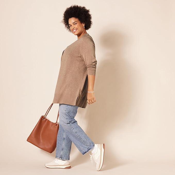 Amazon Essentials Women's Lightweight Long Sleeve Open-Front Cardigan Sweater (Available in Plus Size)