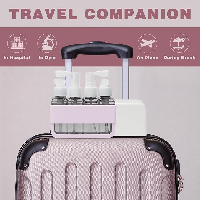 TSA Approved Travel Bottles - Leak Proof BPA-Free Plastic Toiletries Bottles for Shampoo, Lotion & Conditioner | Refillable Travel-Size Containers | Airplane Carry-On Essentials (Pink)