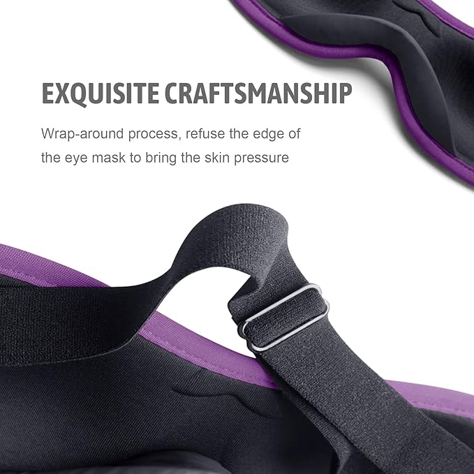 Sleep Eye Mask for Women Men, Eye Covers for Sleeping, 3D Sleep Mask for Travel Yoga Nap (Purple)
