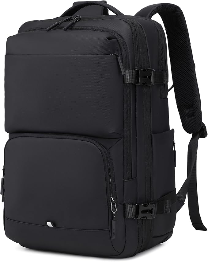 BAGOK Carry On Travel Backpack, Expandable Extra Large Airline Approved,Lightweight Daypack for Men and Women（Black）