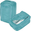 Foldable Travel Shoe Bag, Waterproof Shoe Pouches Organizer with Handle Travel Packing Cubes -Fitting for Storing (Sneakers/Sandals/Fitness Shoes) 2 Pcs & Light Blue