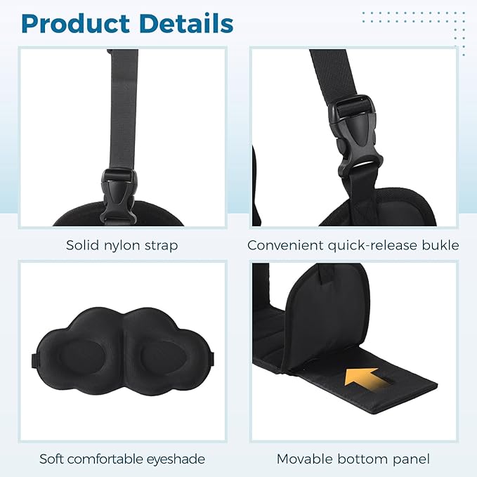 Travel Foot Rest Hammocks Set with Sleep Masks, 2-Pack, Adjustable for Flights and Office Use, Portable Storage Bag