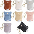 8 PCS Hand Sanitizer Holder,Leather Empty Travel Size Bottle, Mini Hand Sanitizer Keychain Travel Size