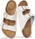Project Cloud 100% Genuine Leather Flat Sandals For Women 2026 Cork Footbed Womens Sandals with Memory Foam and arch support Vacation Essentials Slides for Women Footwear (Venita)