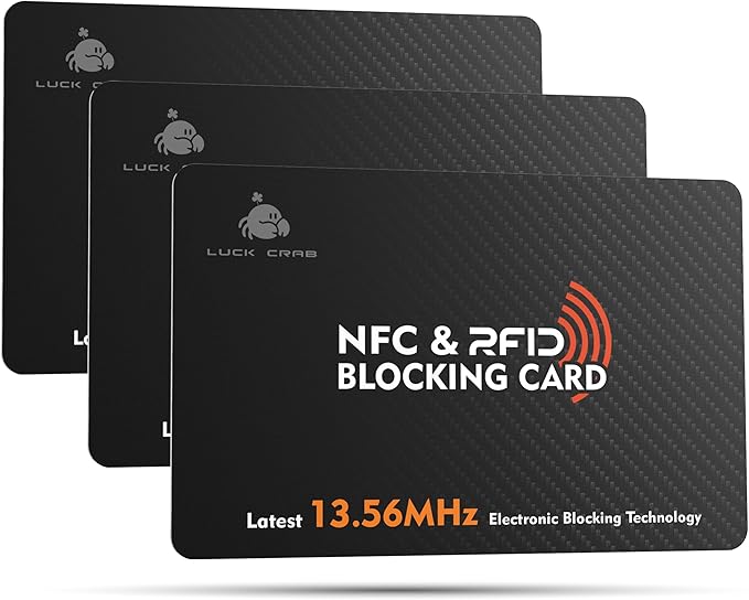 RFID Blocking Cards 3 Pack – Slim SafeCard NFC Wallet Protector for Contactless Credit/Debit Cards & Passports – Anti-Theft RFID Shield for Identity & Data Protection