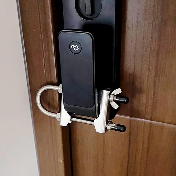 Portable Door Lock for Travel, Heavy Duty Security Lock for Outward Opening Doors, Adjustable Stainless Steel Safety Device for Hotel Room/Home/Apartmen