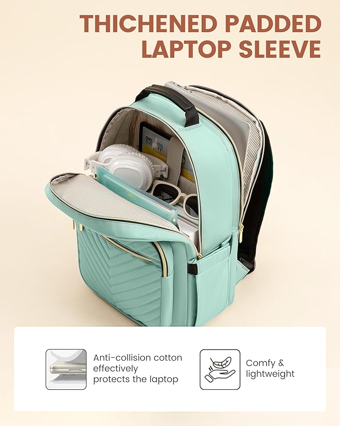 LOVEVOOK Laptop Backpack for Women with Giant Tumbler Holder 15.6 inch,Designer Travel Backpack Laptop Bag College Backpack,Quilted Work Nurse Teacher Backpack Purse Computer Bag Casual Daypack, Pink